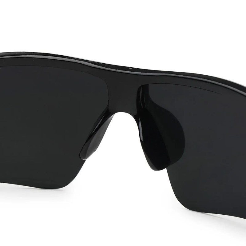 Griffey Black/Green/Red Medium Half Rim Shield Sports Sunglasses for Men & Women — Hashtag Eyewears