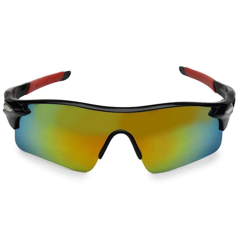 Griffey Black/Green/Red Medium Half Rim Shield Sports Sunglasses for Men & Women — Hashtag Eyewears