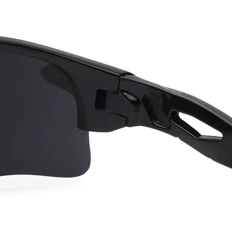 Griffey Black/Green/Red Medium Half Rim Shield Sports Sunglasses for Men & Women — Hashtag Eyewears