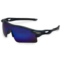 Griffey Grey/Blue/Black Medium Half Rim Shield Sports Sunglasses for Men & Women — Hashtag Eyewears