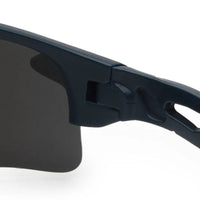 Griffey Grey/Blue/Black Medium Half Rim Shield Sports Sunglasses for Men & Women — Hashtag Eyewears