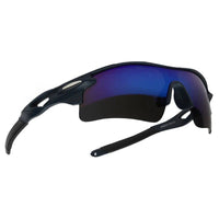 Griffey Grey/Blue/Black Medium Half Rim Shield Sports Sunglasses for Men & Women — Hashtag Eyewears