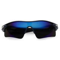 Griffey Grey/Blue/Black Medium Half Rim Shield Sports Sunglasses for Men & Women — Hashtag Eyewears