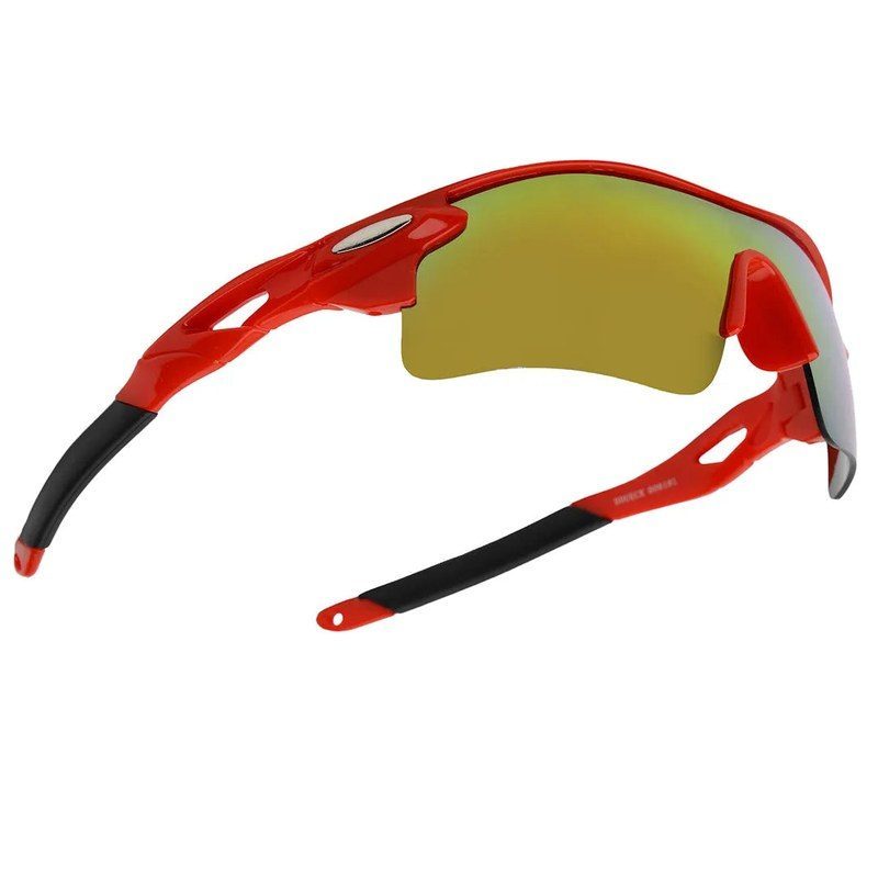 Griffey Red/Green/Black Medium Half Rim Shield Sports Sunglasses for Men & Women — Hashtag Eyewears