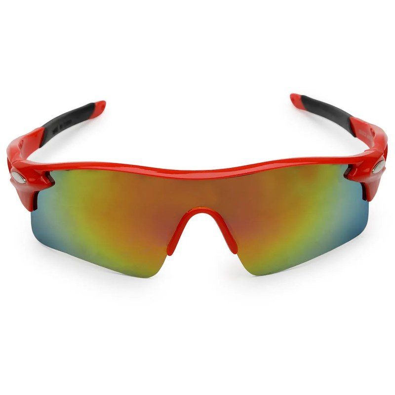 Griffey Red/Green/Black Medium Half Rim Shield Sports Sunglasses for Men & Women — Hashtag Eyewears