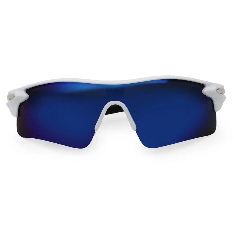 Griffey White/Blue/Black Medium Half Rim Shield Sports Sunglasses for Men & Women — Hashtag Eyewears