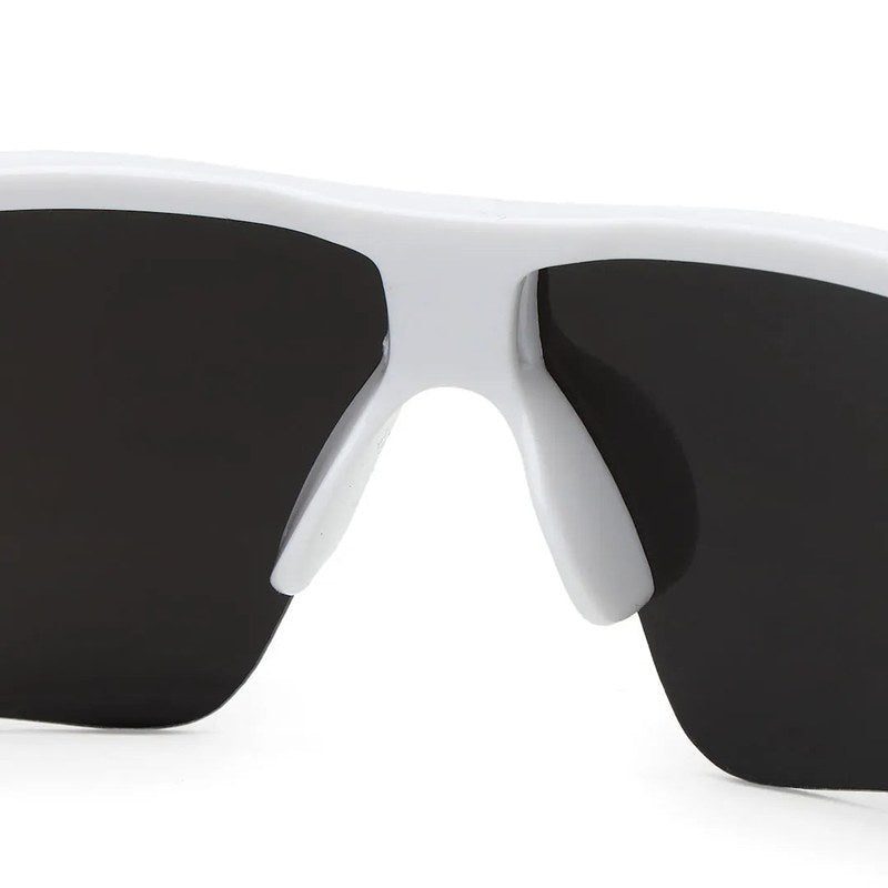 Griffey White/Blue/Black Medium Half Rim Shield Sports Sunglasses for Men & Women — Hashtag Eyewears