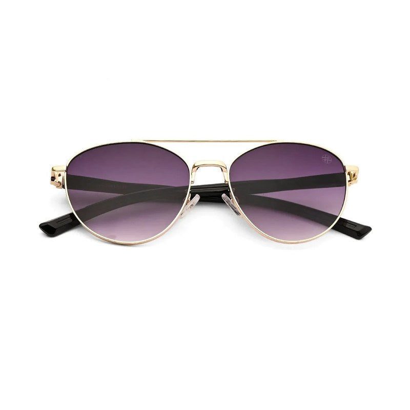 Gyron | Gold Medium Full Rim Aviator Sunglasses for Men [UV-protected]