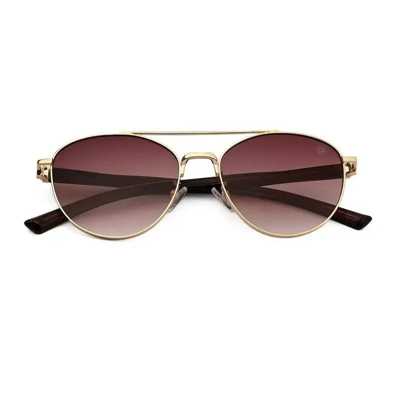 Gyron | Gradient Brown Medium Full Rim Aviator Sunglasses for Men [UV-protected]