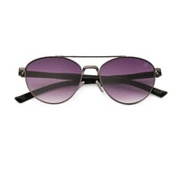 Gyron | Grey Medium Full Rim Aviator Sunglasses for Men [UV-protected]