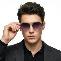 Gyron | Grey Medium Full Rim Aviator Sunglasses for Men [UV-protected]