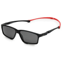H2R | Black Medium Full Rim Rectangle Sports Sunglasses for Men & Women [Polarized]
