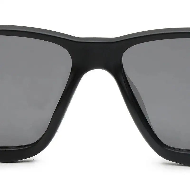 H2R | Black Medium Full Rim Rectangle Sports Sunglasses for Men & Women [Polarized]