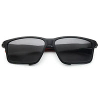 H2R | Black Medium Full Rim Rectangle Sports Sunglasses for Men & Women [Polarized]