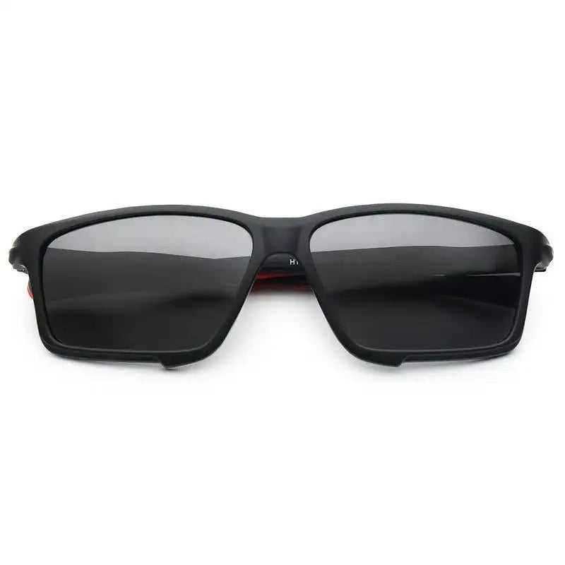 H2R | Black Medium Full Rim Rectangle Sports Sunglasses for Men & Women [Polarized]