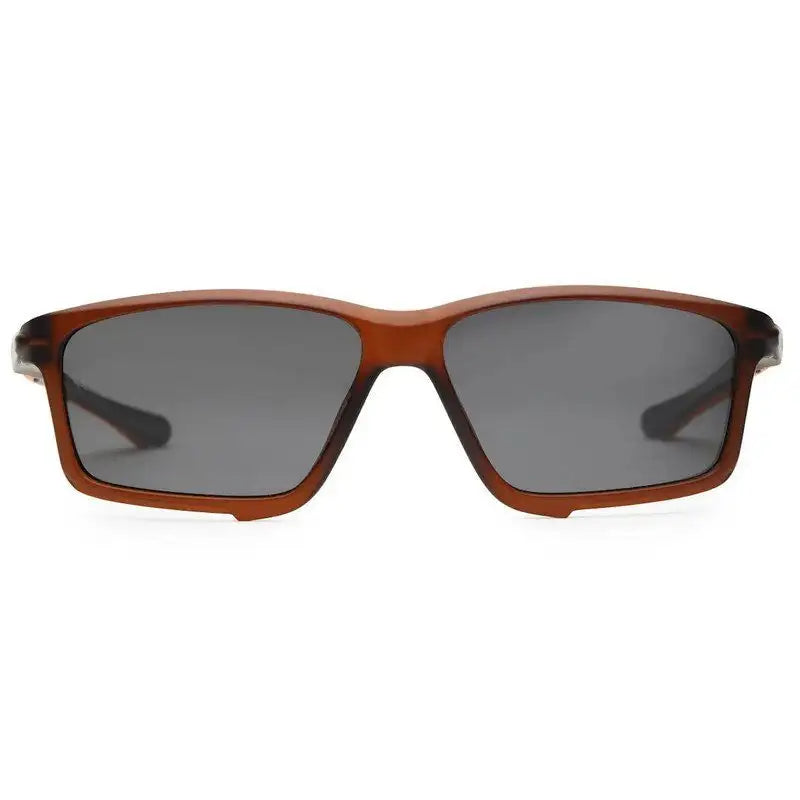 H2R | Brown Medium Full Rim Rectangle Sports Sunglasses for Men & Women [Polarized]