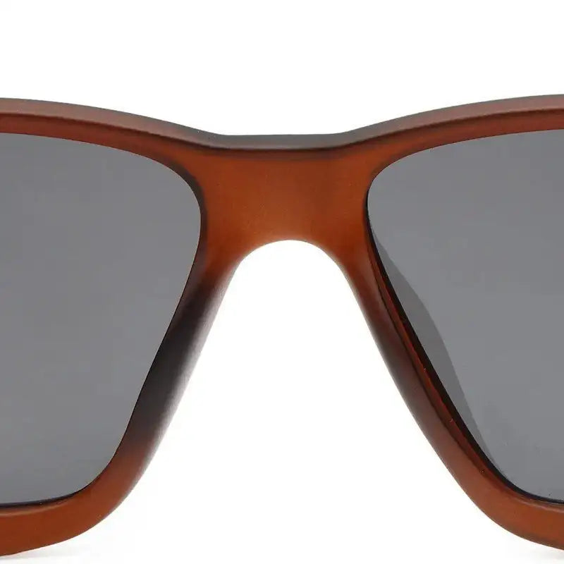 H2R | Brown Medium Full Rim Rectangle Sports Sunglasses for Men & Women [Polarized]
