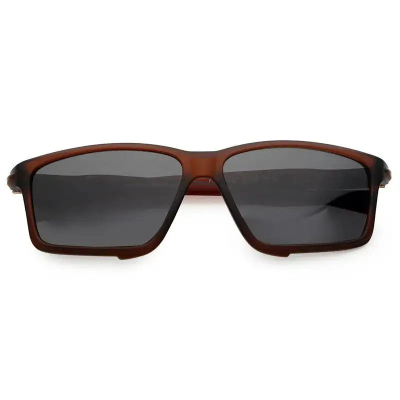 H2R | Brown Medium Full Rim Rectangle Sports Sunglasses for Men & Women [Polarized]