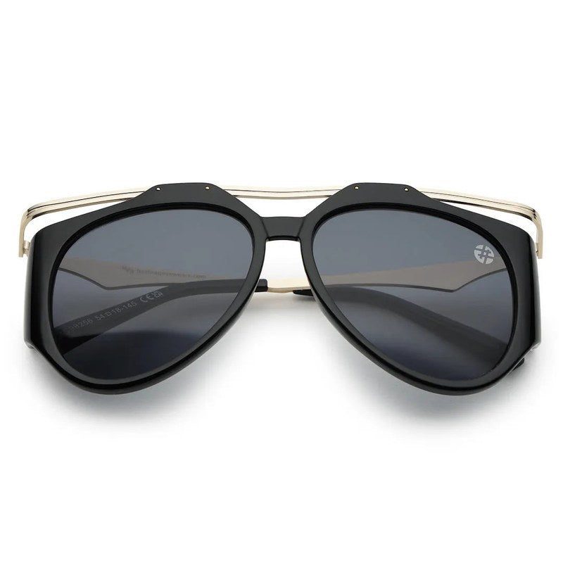 Hang-on Black Medium Full Rim Aviator Sunglasses for Men & Women — Hashtag Eyewears