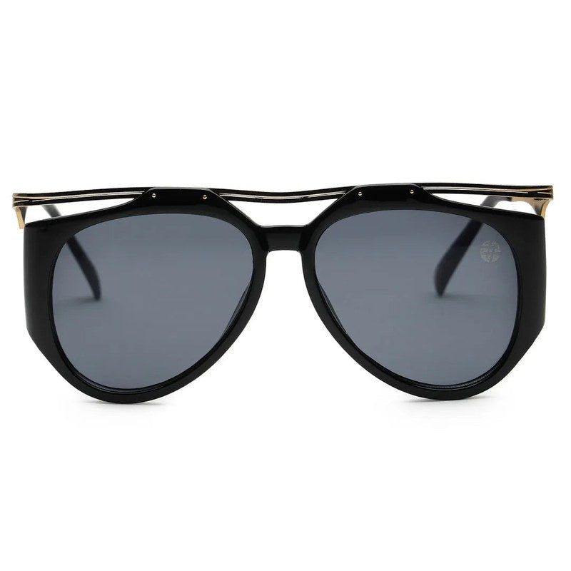 Hang-on Black Medium Full Rim Aviator Sunglasses for Men & Women — Hashtag Eyewears