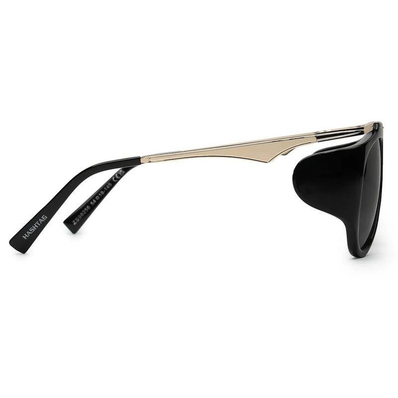 Hang-on Black Medium Full Rim Aviator Sunglasses for Men & Women — Hashtag Eyewears