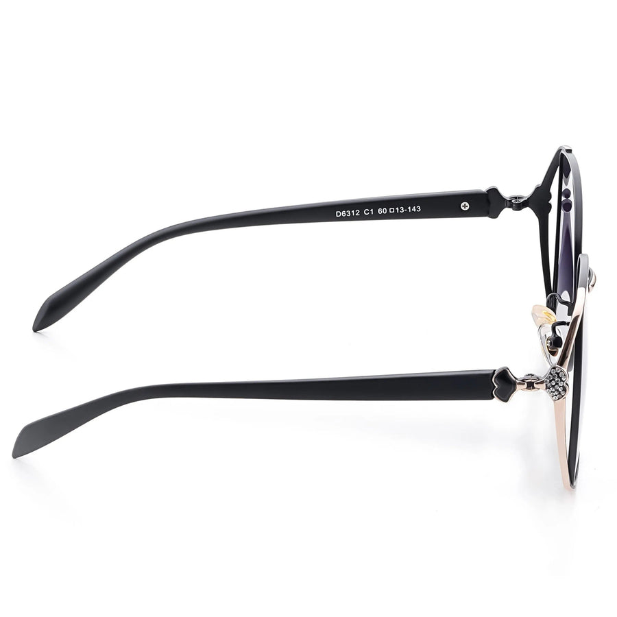 HEARTS Black & Golden Large Full Rim Square Sunglasses for Women — Hashtag Eyewears