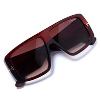 Helios Gradient Brown Oversized Full Rim Square Sunglasses for Men & Women — Hashtag Eyewears
