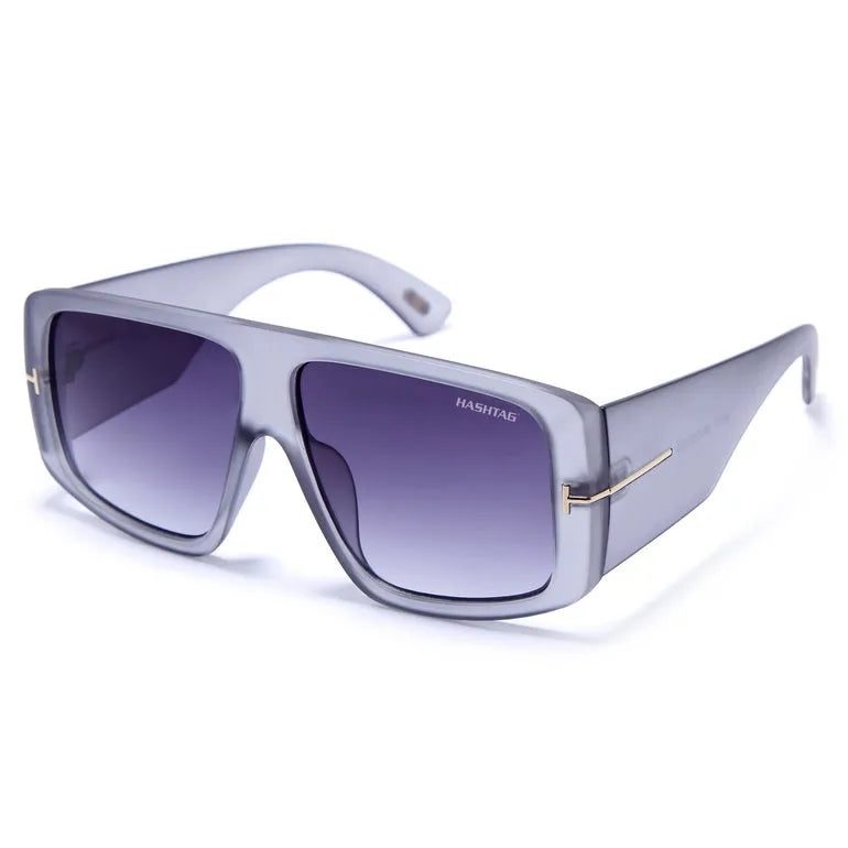 Helios Gradient Grey Oversized Full Rim Square Sunglasses for Men & Women — Hashtag Eyewears