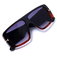 Helios Havana and Golden Oversized Full Rim Square Sunglasses for Men & Women — Hashtag Eyewears