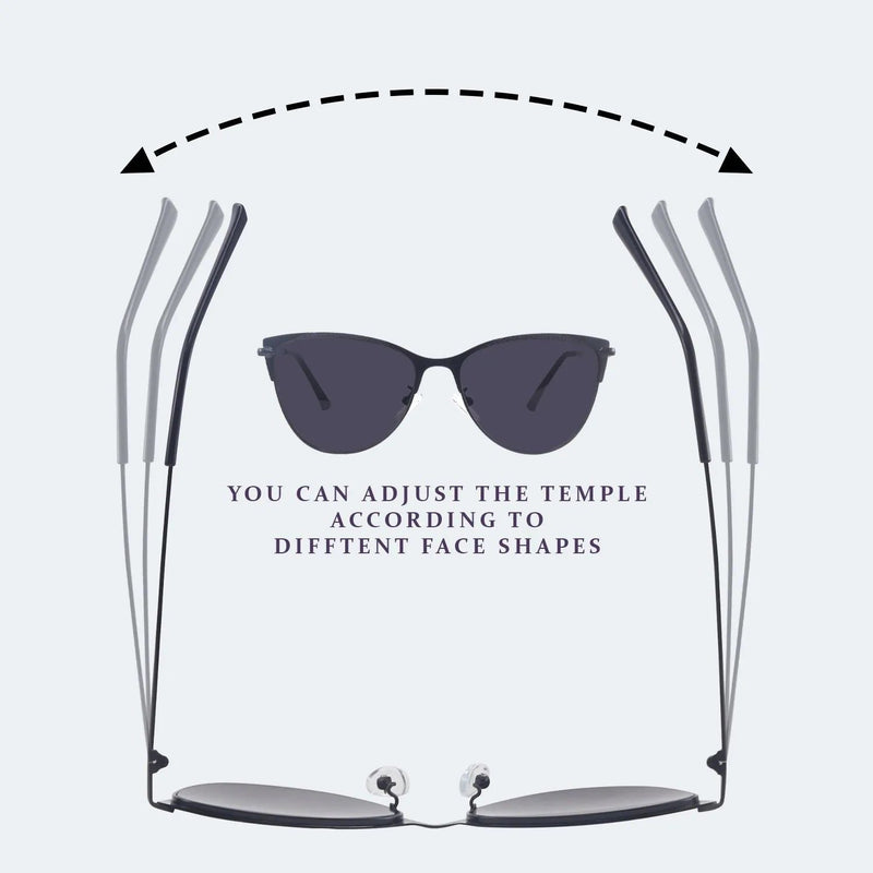 Hestara | Black Medium Full Rim Cat eye Sunglasses for Women [UV-protected]