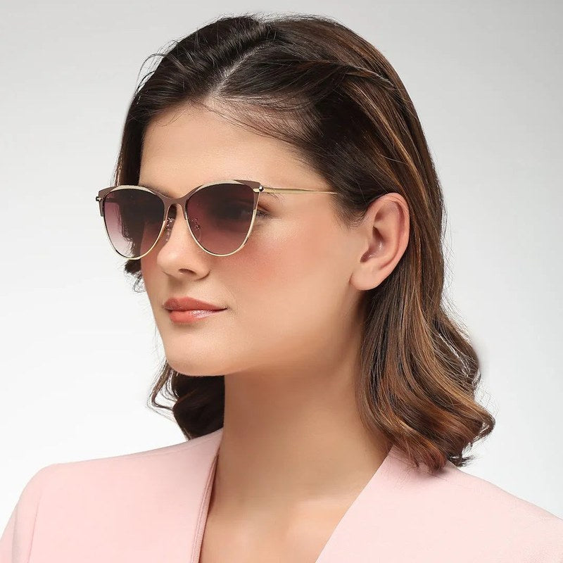 Hestara | Brown Medium Full Rim Cat eye Sunglasses for Women [UV-protected]