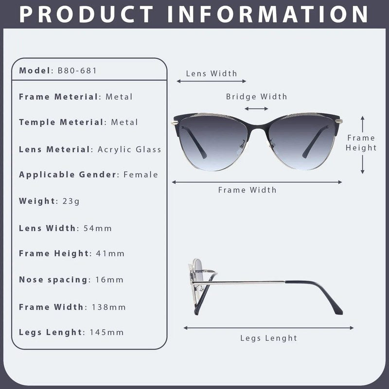 Hestara | Grey Medium Full Rim Cat eye Sunglasses for Women [UV-protected]