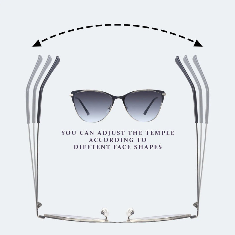 Hestara | Grey Medium Full Rim Cat eye Sunglasses for Women [UV-protected]