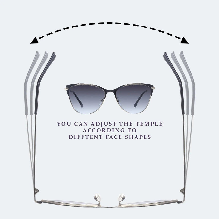Hestara Grey Medium Full Rim Cat eye Sunglasses for Women — Hashtag Eyewears