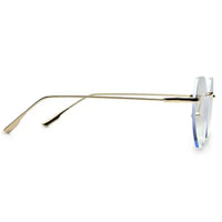 Hexora | Golden Medium Rim Less Octagon Computer Glasses for Men & Women [Blue Block]