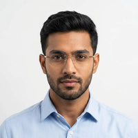 Hexora | Golden Medium Rim Less Octagon Computer Glasses for Men & Women [Blue Block]