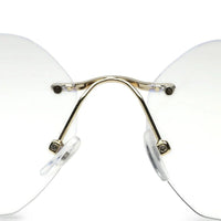 Hexora Golden Medium Rim Less Octagon Computer Glasses for Men & Women — Hashtag Eyewears