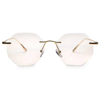 Hexora Golden Medium Rim Less Octagon Computer Glasses for Men & Women — Hashtag Eyewears