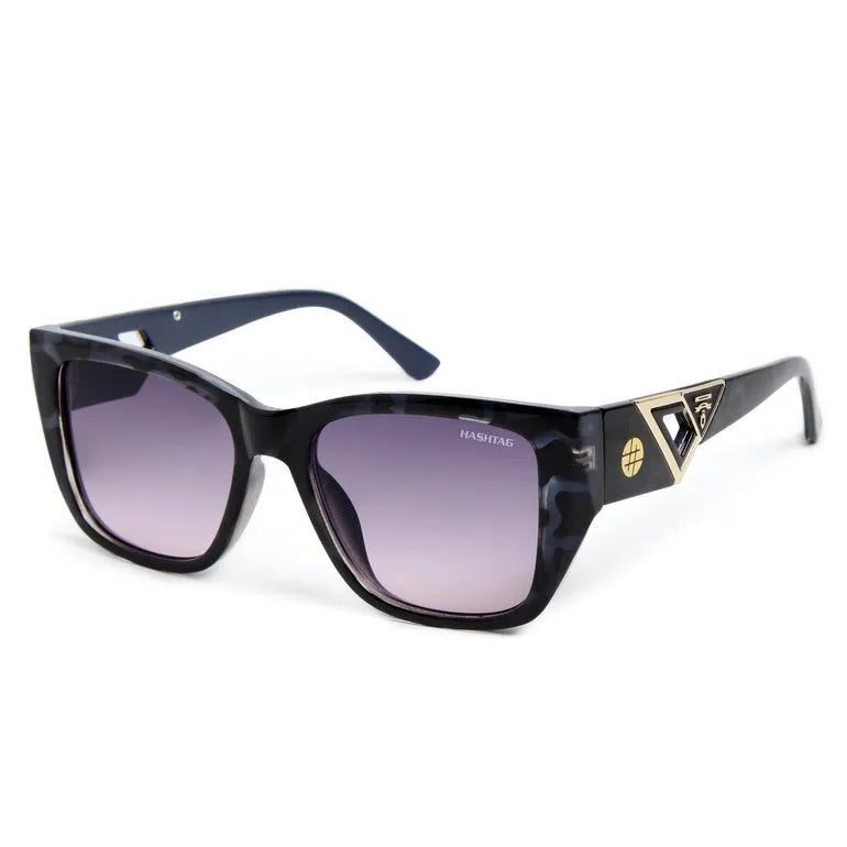 Honeycomb Blue Black Texture Medium Full Rim Square Sunglasses for Men & Women — Hashtag Eyewears