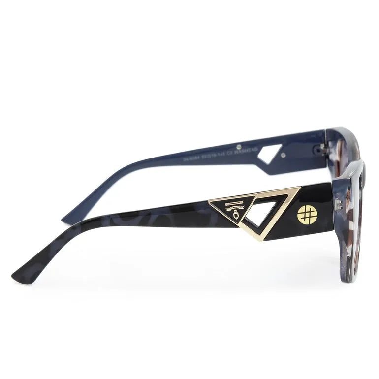 Honeycomb Blue Black Texture Medium Full Rim Square Sunglasses for Men & Women — Hashtag Eyewears