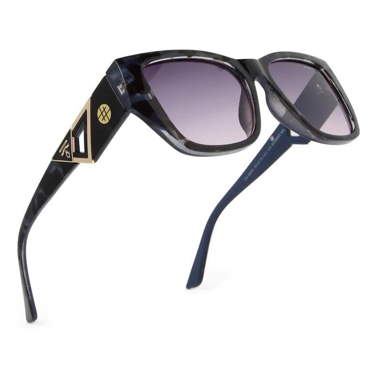 Honeycomb Blue Black Texture Medium Full Rim Square Sunglasses for Men & Women — Hashtag Eyewears