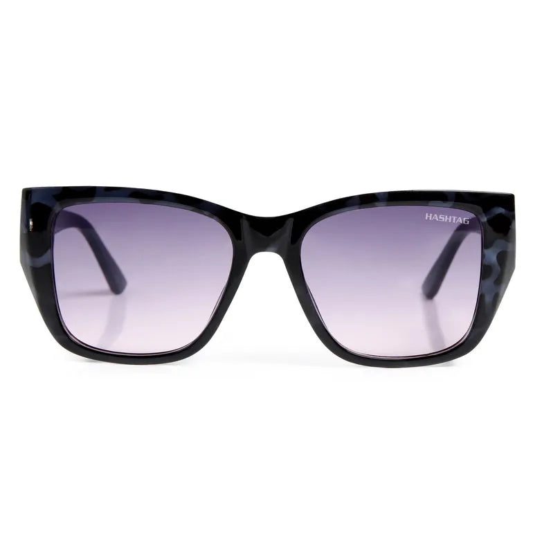 Honeycomb Blue Black Texture Medium Full Rim Square Sunglasses for Men & Women — Hashtag Eyewears