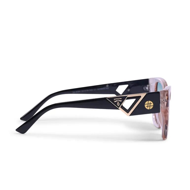 Honeycomb Brown Texture Medium Full Rim Square Sunglasses for Men & Women — Hashtag Eyewears