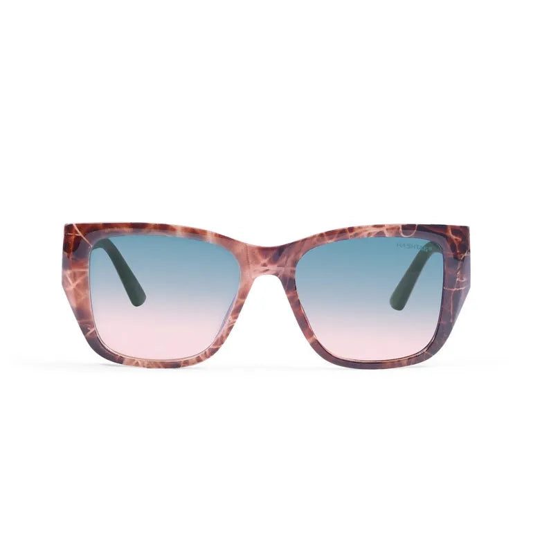 Honeycomb Brown Texture Medium Full Rim Square Sunglasses for Men & Women — Hashtag Eyewears