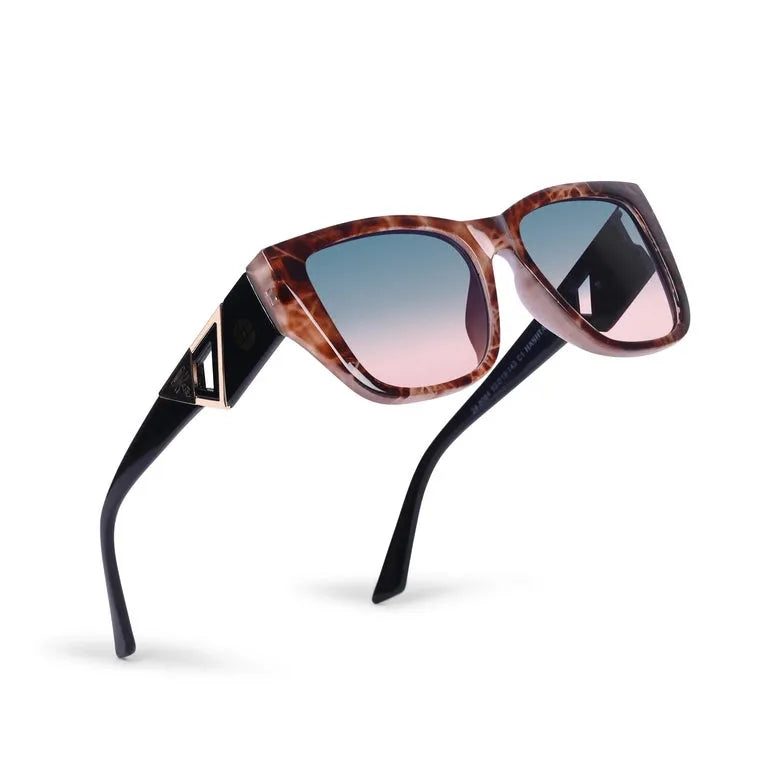 Honeycomb Brown Texture Medium Full Rim Square Sunglasses for Men & Women — Hashtag Eyewears
