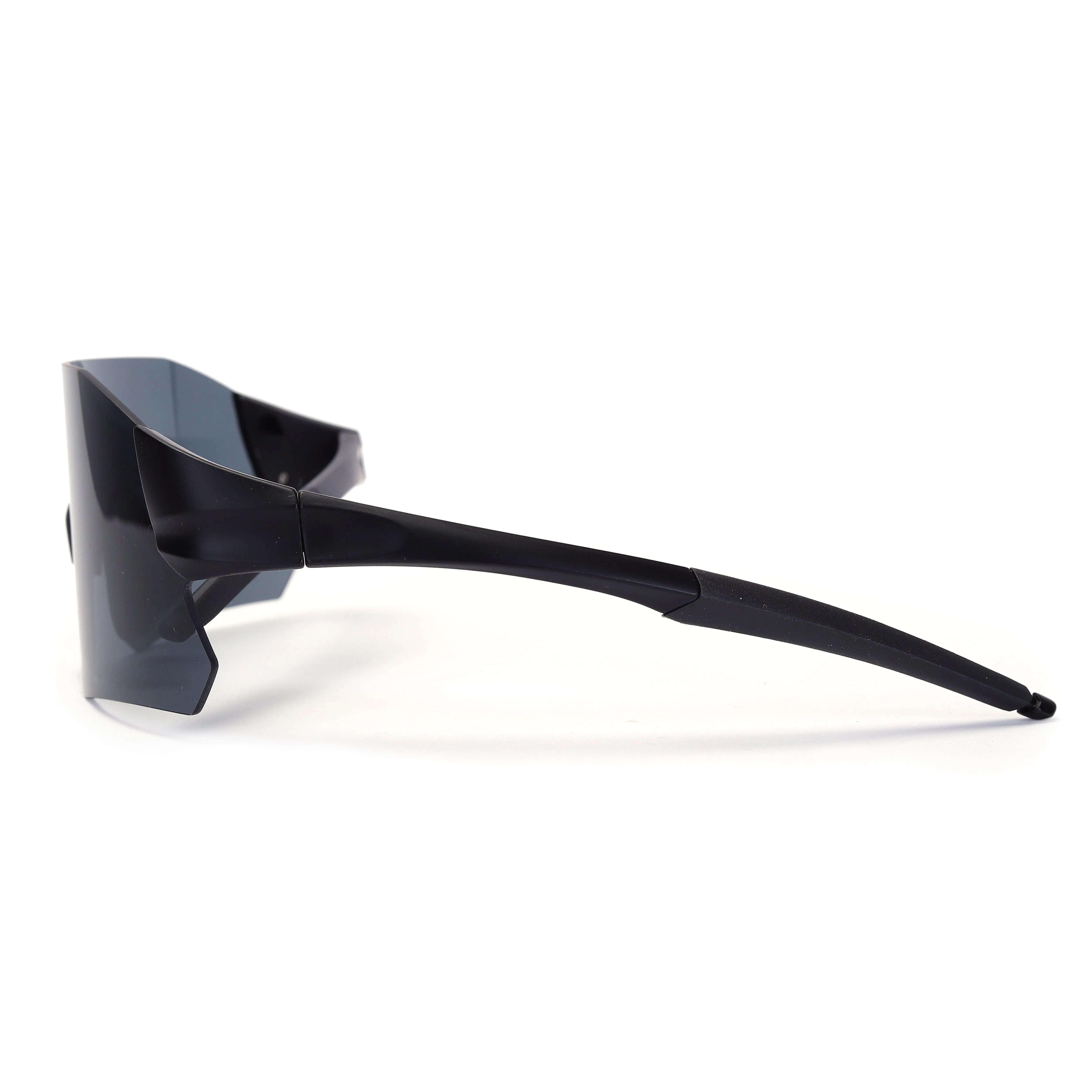 Hunters Black Large Rim Less Shield Sports Sunglasses for Men & Women — Hashtag Eyewears