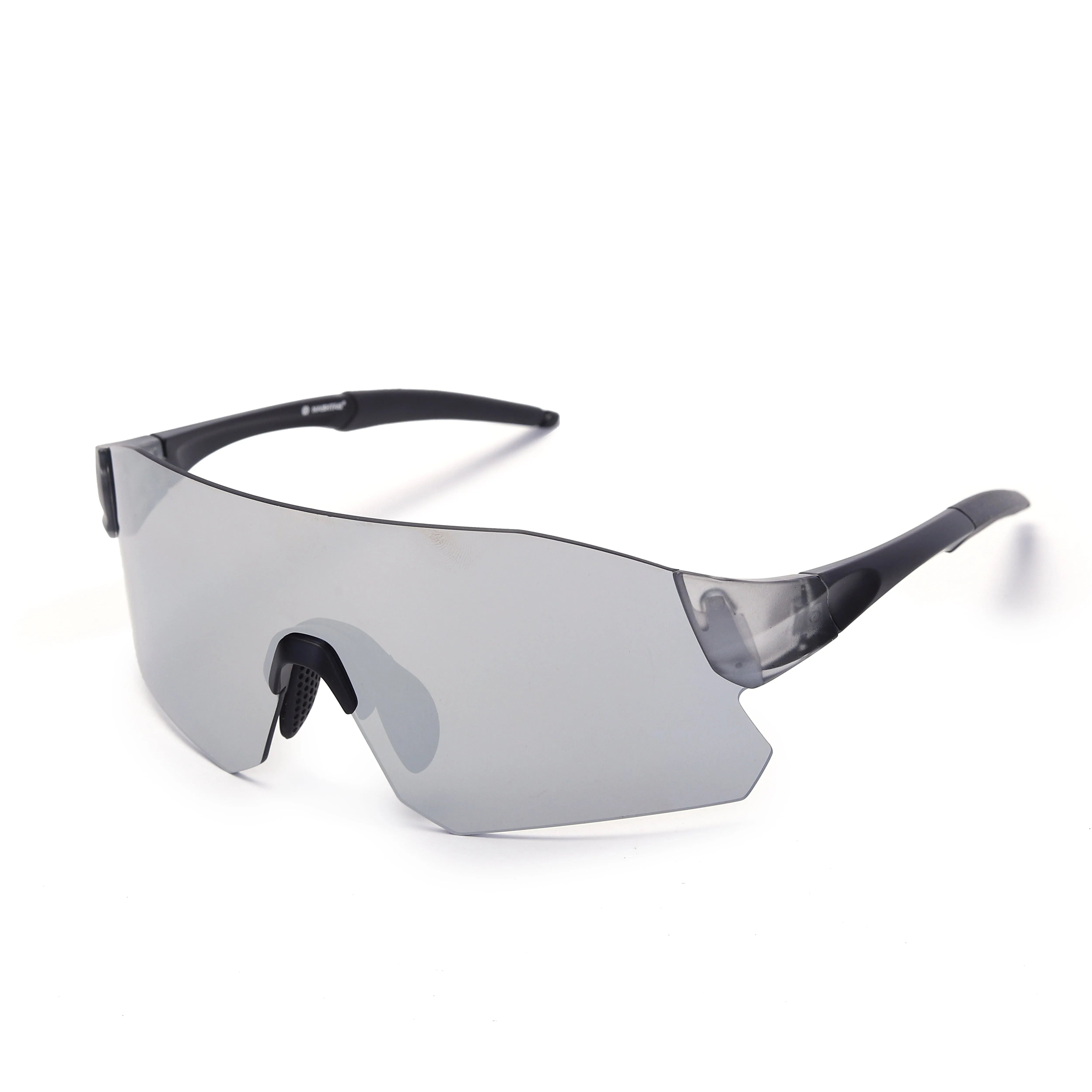 Hunters Grey Large Rim Less Shield Sports Sunglasses for Men & Women — Hashtag Eyewears