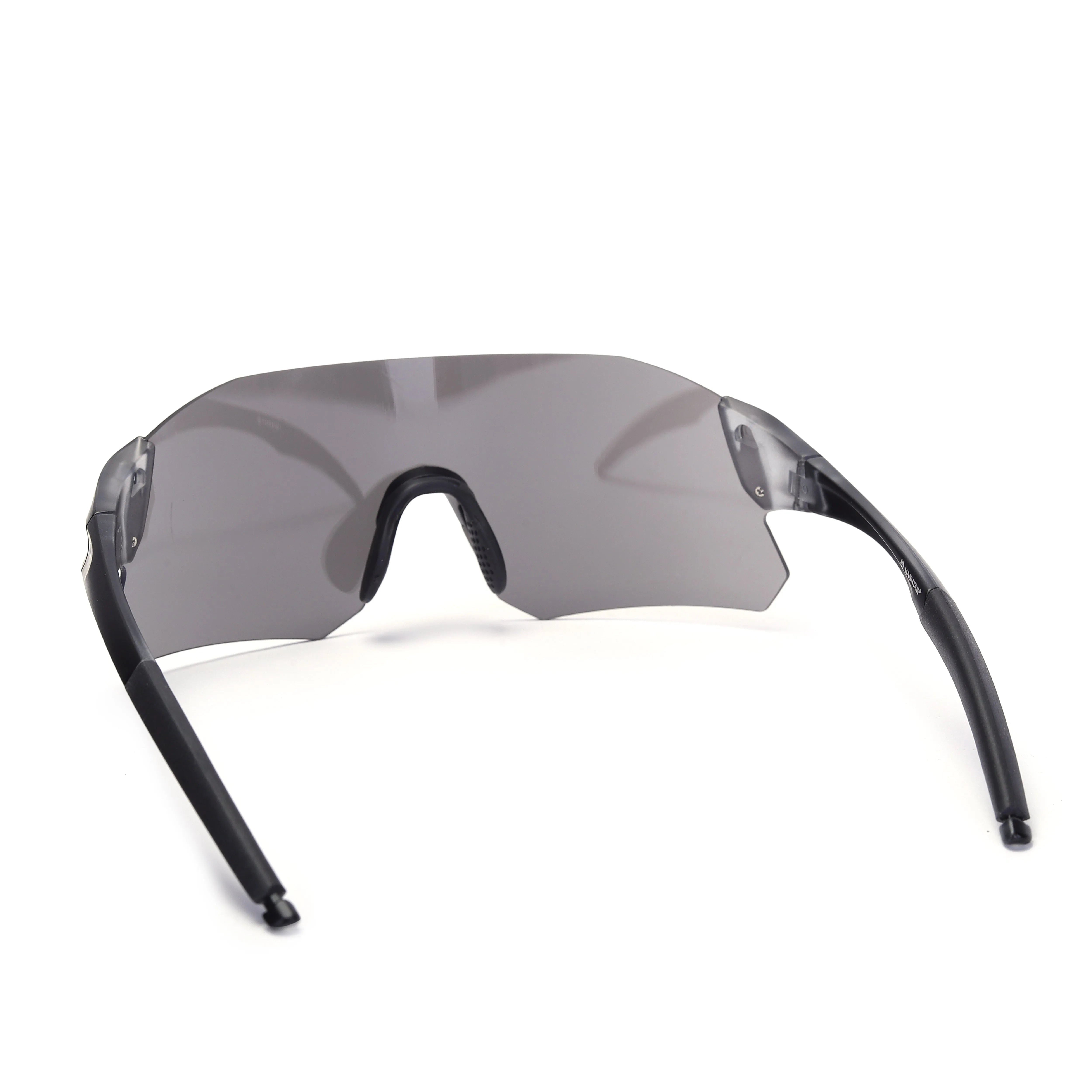 Hunters Grey Large Rim Less Shield Sports Sunglasses for Men & Women — Hashtag Eyewears
