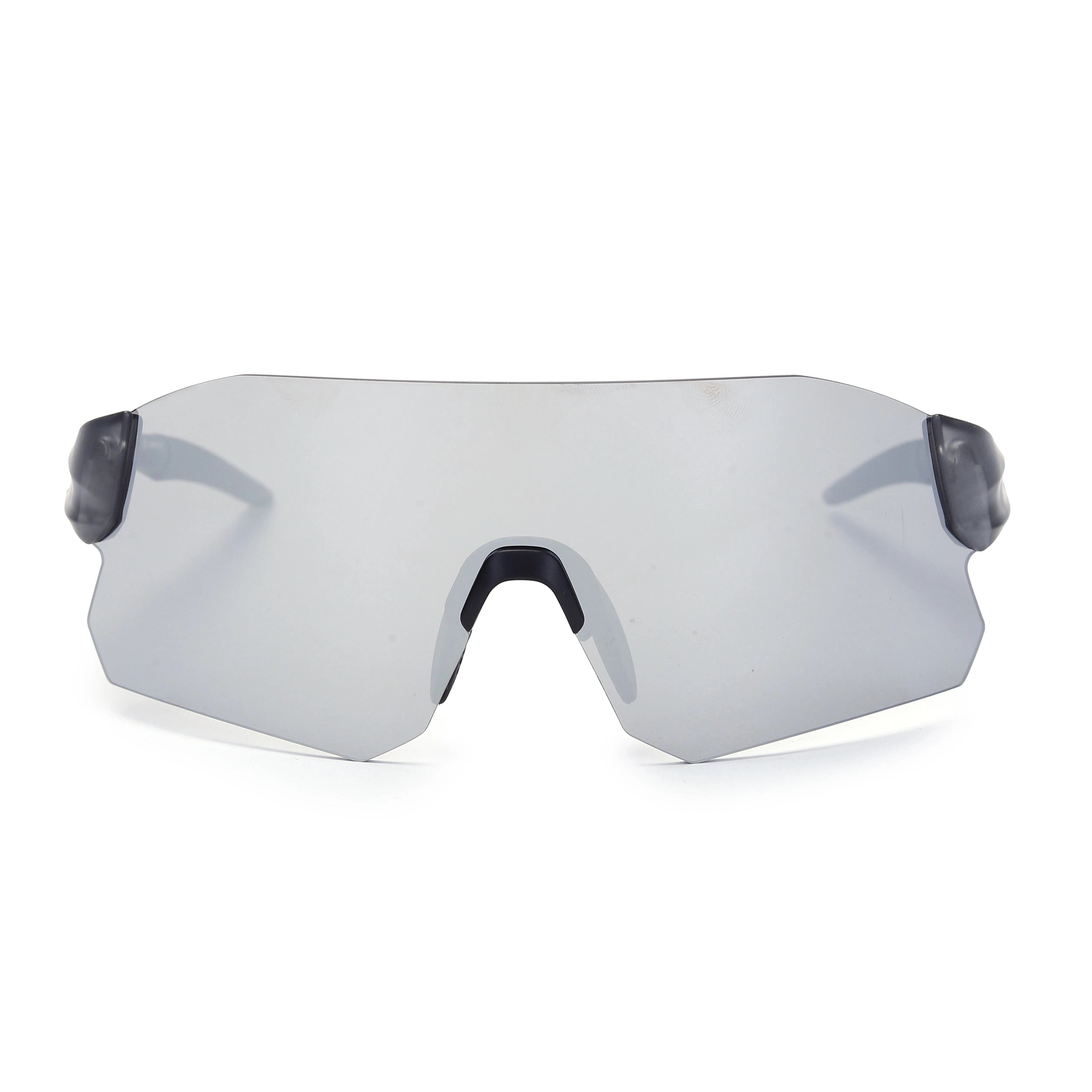 Hunters Grey Large Rim Less Shield Sports Sunglasses for Men & Women — Hashtag Eyewears