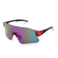 Hunters Red Large Rim Less Shield Sports Sunglasses for Men & Women — Hashtag Eyewears
